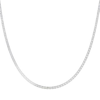 Silver Double Curb Chain 16"