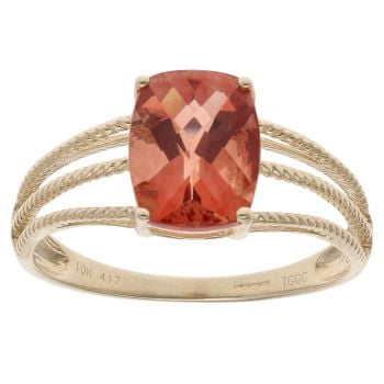 9ct Yellow Gold Orange Gemstone Single Stone Ring