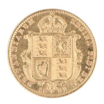 1892 Victoria Half Sovereign Coin
