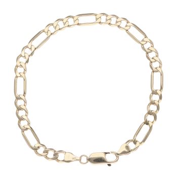 9ct Yellow Gold Figaro Bracelet 7.5"