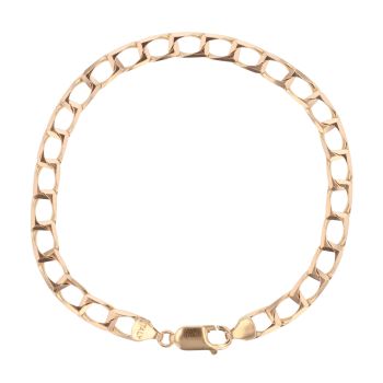 9ct Yellow Gold Square Curb Bracelet 8"