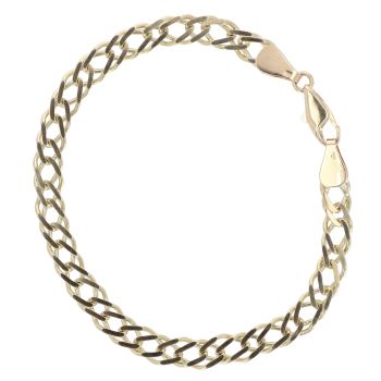 9ct Yellow Gold Double Curb Bracelet 7"