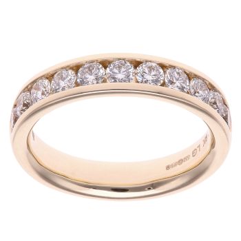 9ct Yellow Gold 1.00ct Brilliant Cut Lab Grown Diamond Eternity Ring