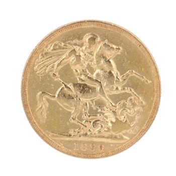 1890 Victoria Full Sovereign Coin