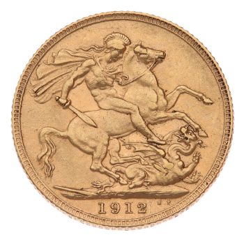 1912 George V Large Head UK Full Sovereign Coin