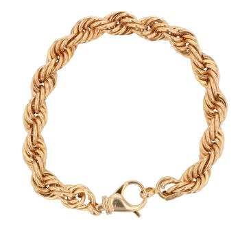 9ct Yellow Gold Rope Bracelet 8"