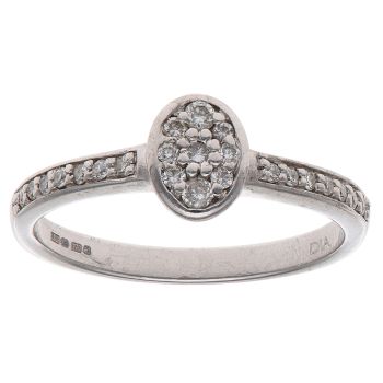 9ct White Gold 0.20ct Brilliant Cut Diamond Cluster Ring