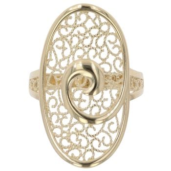14ct Yellow Gold Filigree Swirl Ring