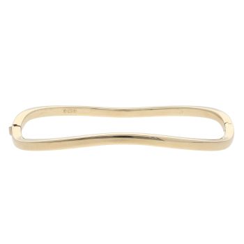 9ct Yellow Gold Wave Hinged Bangle