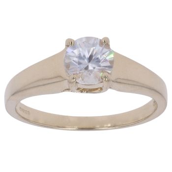 9ct Yellow Gold Cubic Zirconia Solitaire Ring