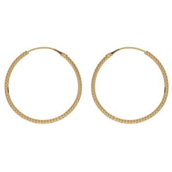 22ct Yellow Gold Dot Cut Hoop Earrings