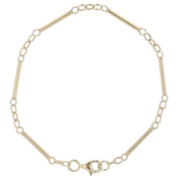 9ct Yellow Gold Bar and Belcher Bracelet 8.5"