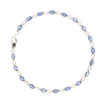9ct Yellow Gold Sapphire Bracelet 8"