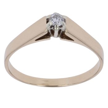 9ct Yellow Gold 0.10ct Brilliant Cut Diamond Solitaire Ring