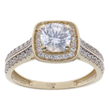 9ct Yellow Gold Cubic Zirconia Cluster Ring