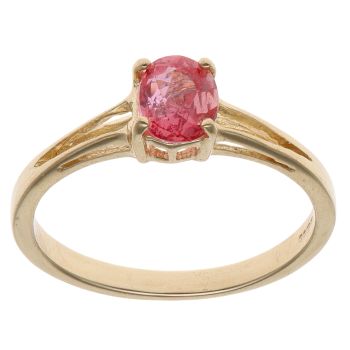 18ct Yellow Gold Pink Gemstone Single Stone Ring