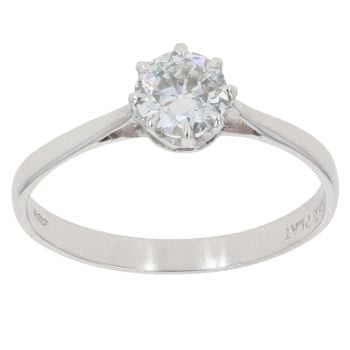 Platinum 0.50ct Transitional Cut Diamond Solitaire Ring