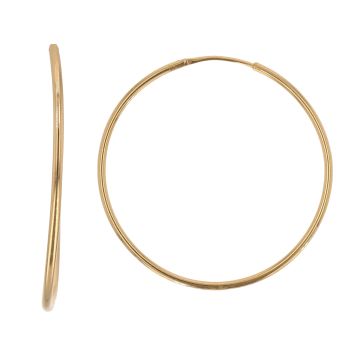 22ct Yellow Gold Plain Hoop Earrings