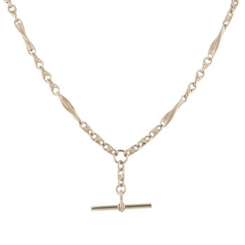 9ct Yellow Gold Barrel and Twist Albert Chain 18"