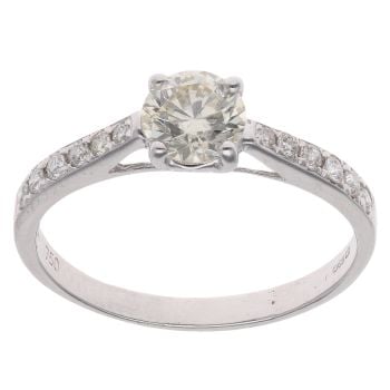 18ct White Gold 1.00ct Brilliant Cut Diamond Solitaire Ring