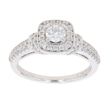 18ct White Gold 0.70ct Brilliant Cut Diamond Cluster Ring