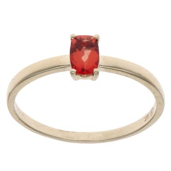 9ct Yellow Gold Garnet Solitaire Ring