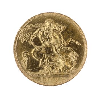 1925 George V Large Head South Africa Full Sovereign Coin