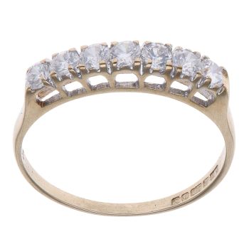 9ct Yellow Gold Cubic Zirconia Eternity Ring