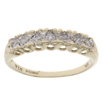 9ct Yellow Gold 0.05ct Diamond Half Eternity Ring
