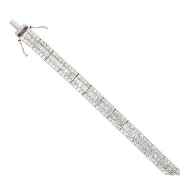18ct White Gold 4.00ct Diamond Bracelet 7"