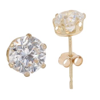 9ct Yellow Gold Cubic Zirconia Stud Earrings