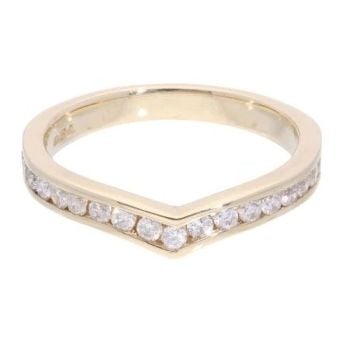 9ct Yellow Gold 0.40ct Diamond Wishbone Ring