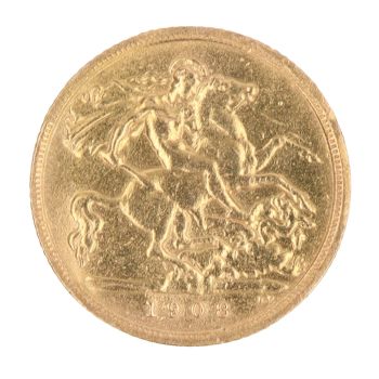 1908 Edward VII Half Sovereign Coin