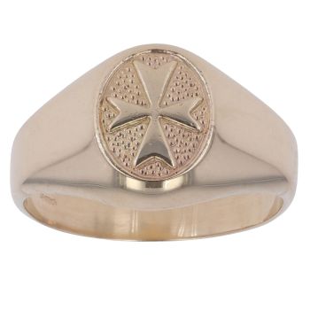 9ct Yellow Gold Maltese Cross Signet Ring