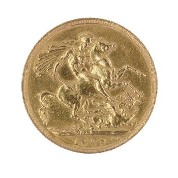 1909 Edward VII Large Head UK Full Sovereign Coin