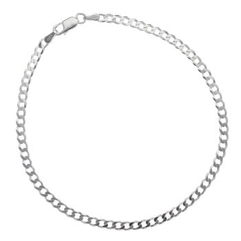 Silver Flat Curb Bracelet 8" By Icesia Gents