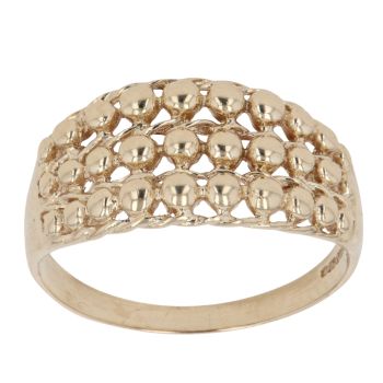 9ct Yellow Gold Three Row Keeper Ring