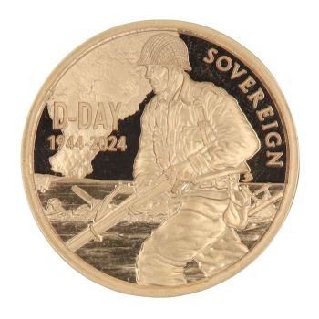 2024 Charles III The 80th Anniversary Of D-Day Ascension Island Full Sovereign Coin