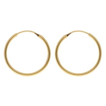 22ct Yellow Gold Classic Plain Hoop Earrings