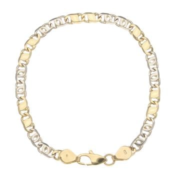 18ct Yellow And White Gold Fancy Bracelet 7.5"
