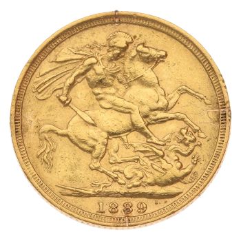 1889 Victoria Jubilee Head Australia Full Sovereign Coin