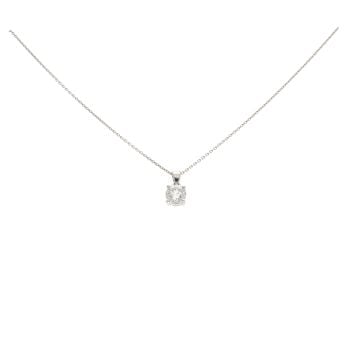 Platinum 1.30ct Diamond Solitaire Pendant And Chain 18"