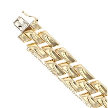 18ct Yellow Gold Hinged Fancy Bracelet 7.5"