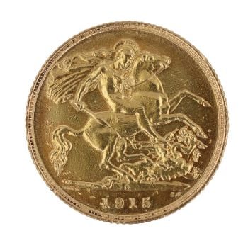 1915 George V Half Sovereign Coin