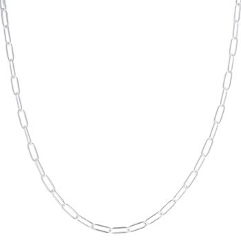 Silver Paperclip Chain 20"