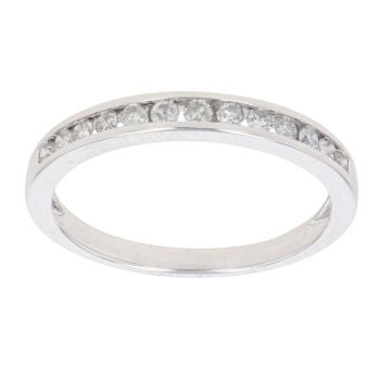 18ct White Gold 0.25ct Brilliant Cut Diamond Half Eternity Ring