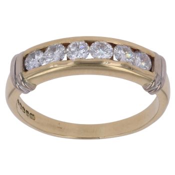 18ct Yellow and White Gold 0.60ct Brilliant Cut Diamond Half Eternity Ring