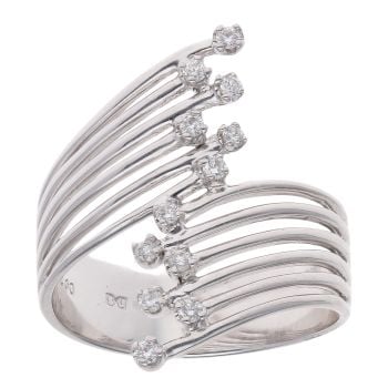 18ct White Gold 0.16ct Brilliant Cut Diamond Fancy Ring