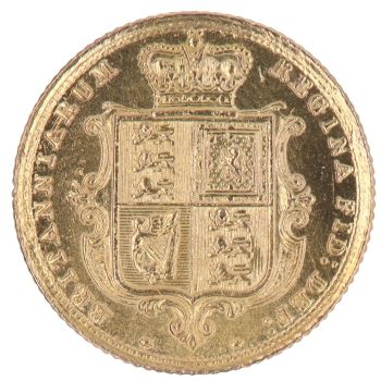 1883 Victoria Young Head Shield UK Half Sovereign Coin