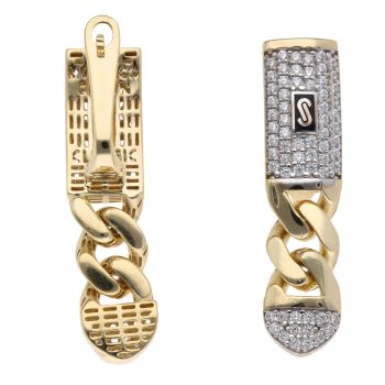 14ct Yellow Gold Monaco Classic Pave Drop Earrings